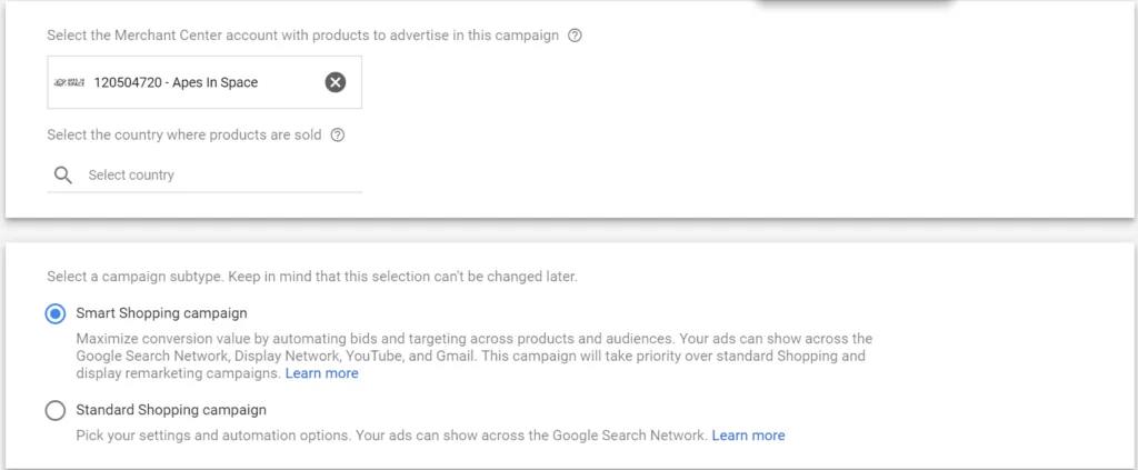 create google shopping showcase ads smart campaign