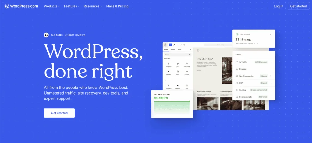 WordPress homepage