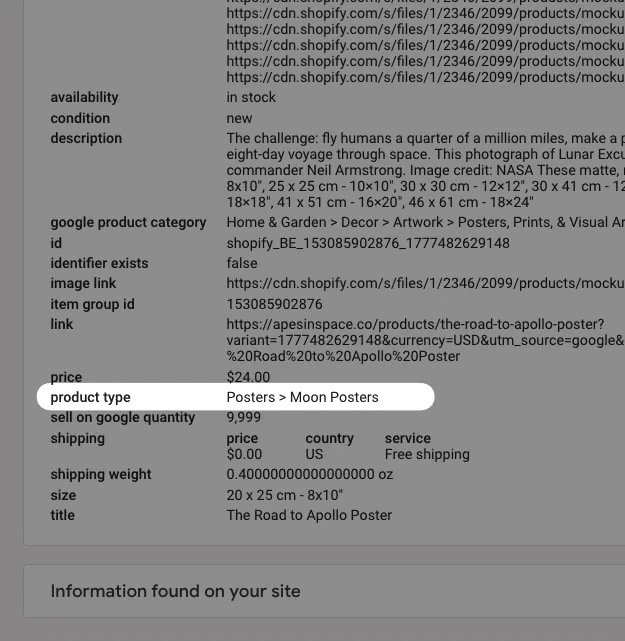 Google Merchant Center 中的警告指示器