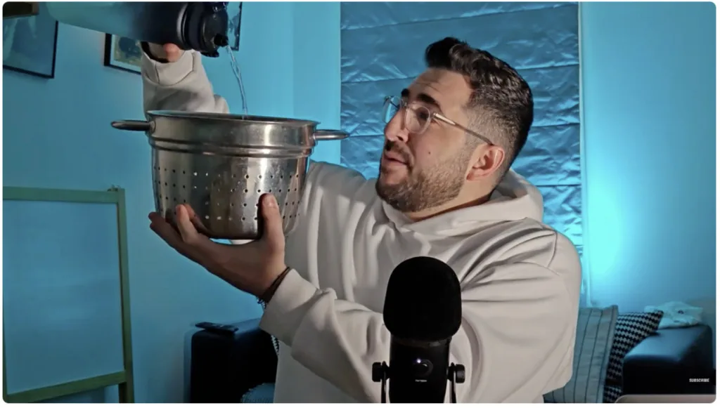 Screenshot from video comparing retention to a leaking bucket of water