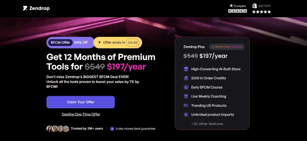 Zendrop Black Friday offer