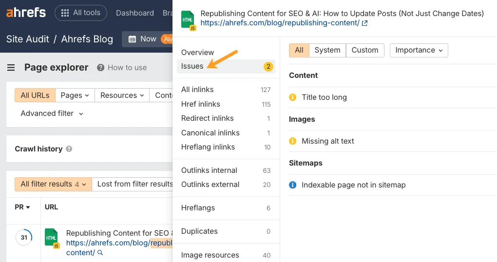两张 SERP 概览截图对比：2025 年 3 月 5 日和 2026 年 3 月 5 日，关于“how to start a blog”。