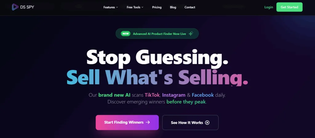 Dropship Spy homepage