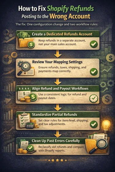 在 QuickBooks 中修复 Shopify 退款映射。