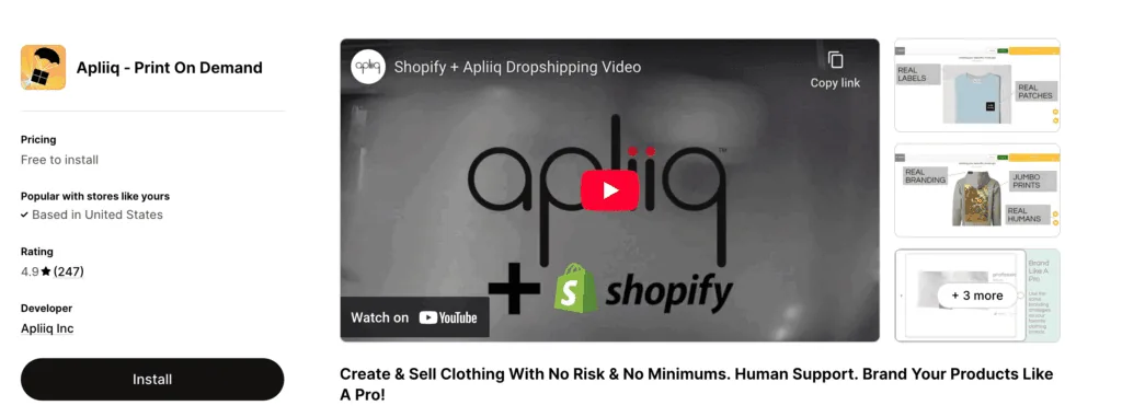 Apliiq Shopify 应用评价