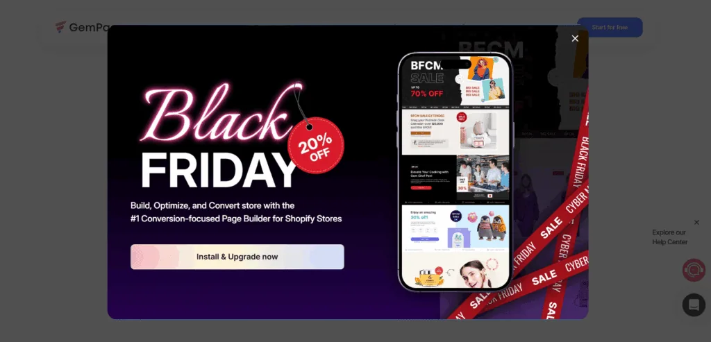 GemPages Black Friday offer