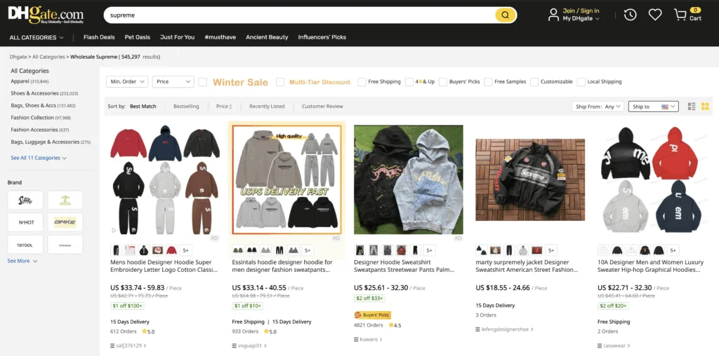 DHgate dupes