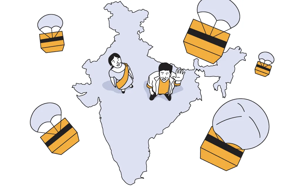 Packages falling in India