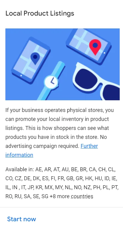 Google Merchant Center 中的 Local Product Ratings 入口