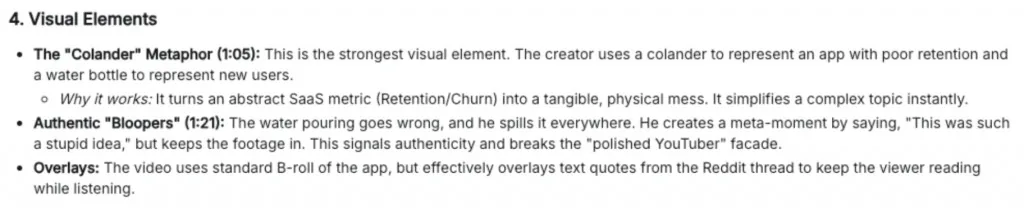 Screenshot of Gemini visual analysis