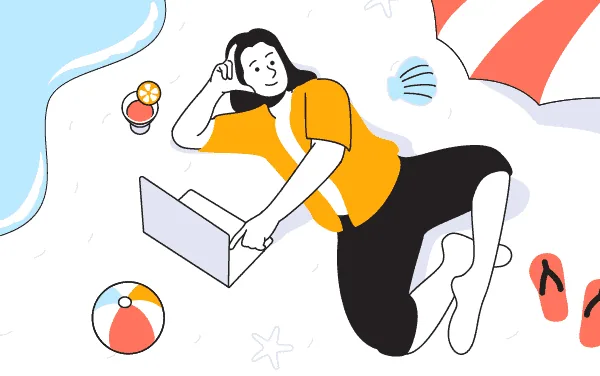 一名男子躺在海滩上