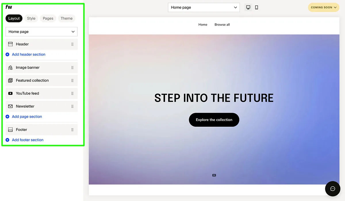 fourthwall site editor
