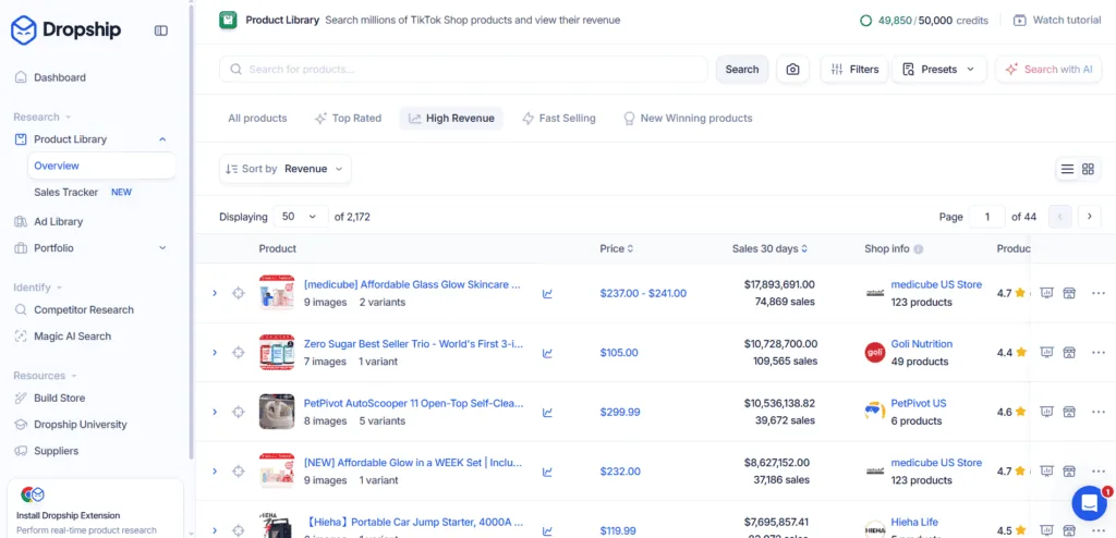 Dropship.io product library