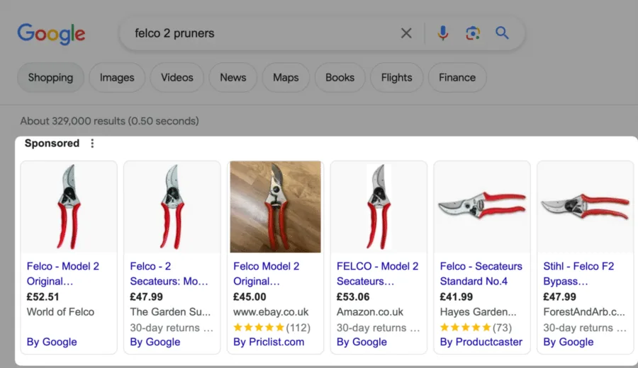 Google 搜索 felco 修枝剪