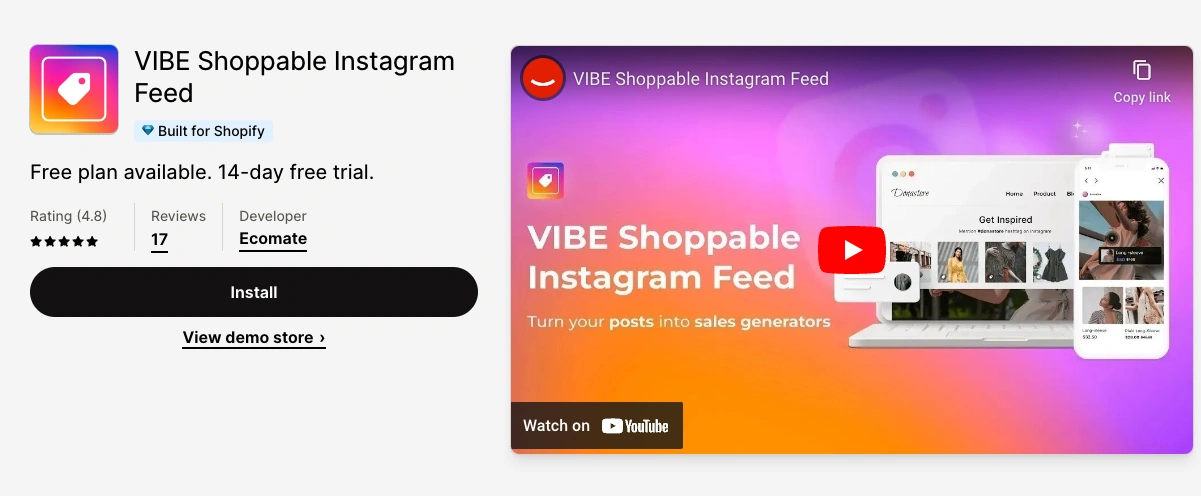 Shopify - Vibe Shoppable